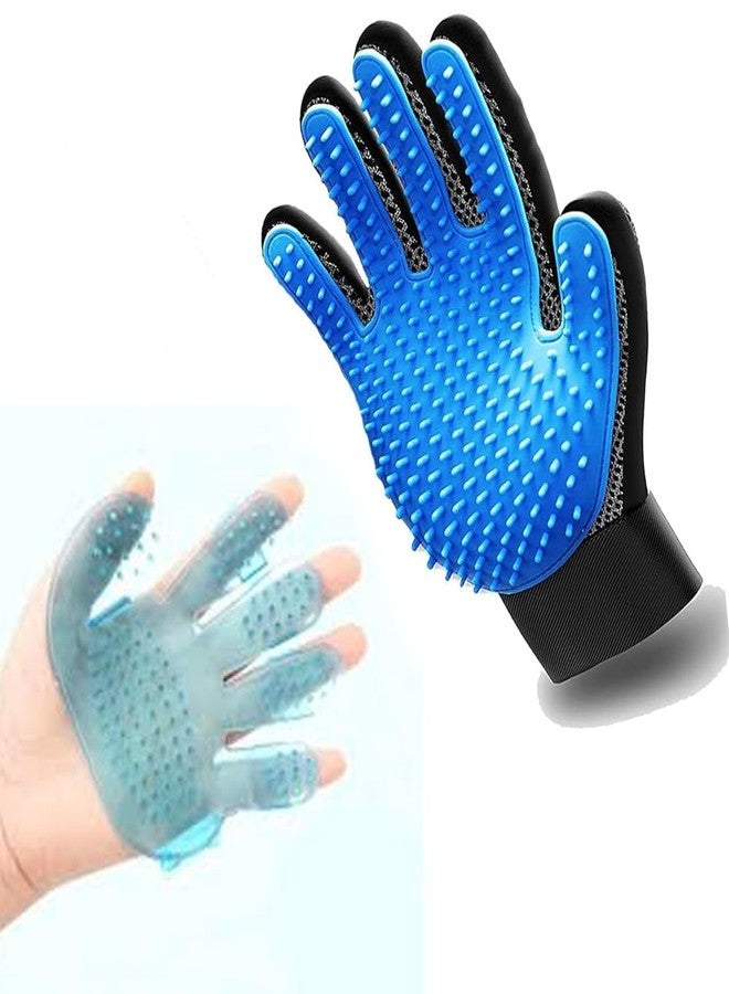 Red Champion Combo Pack Pet Grooming & Bathing Gloves - Premium Silicone Deshedding & Shampoo Massage Brush for Dogs & Cats - Image 1